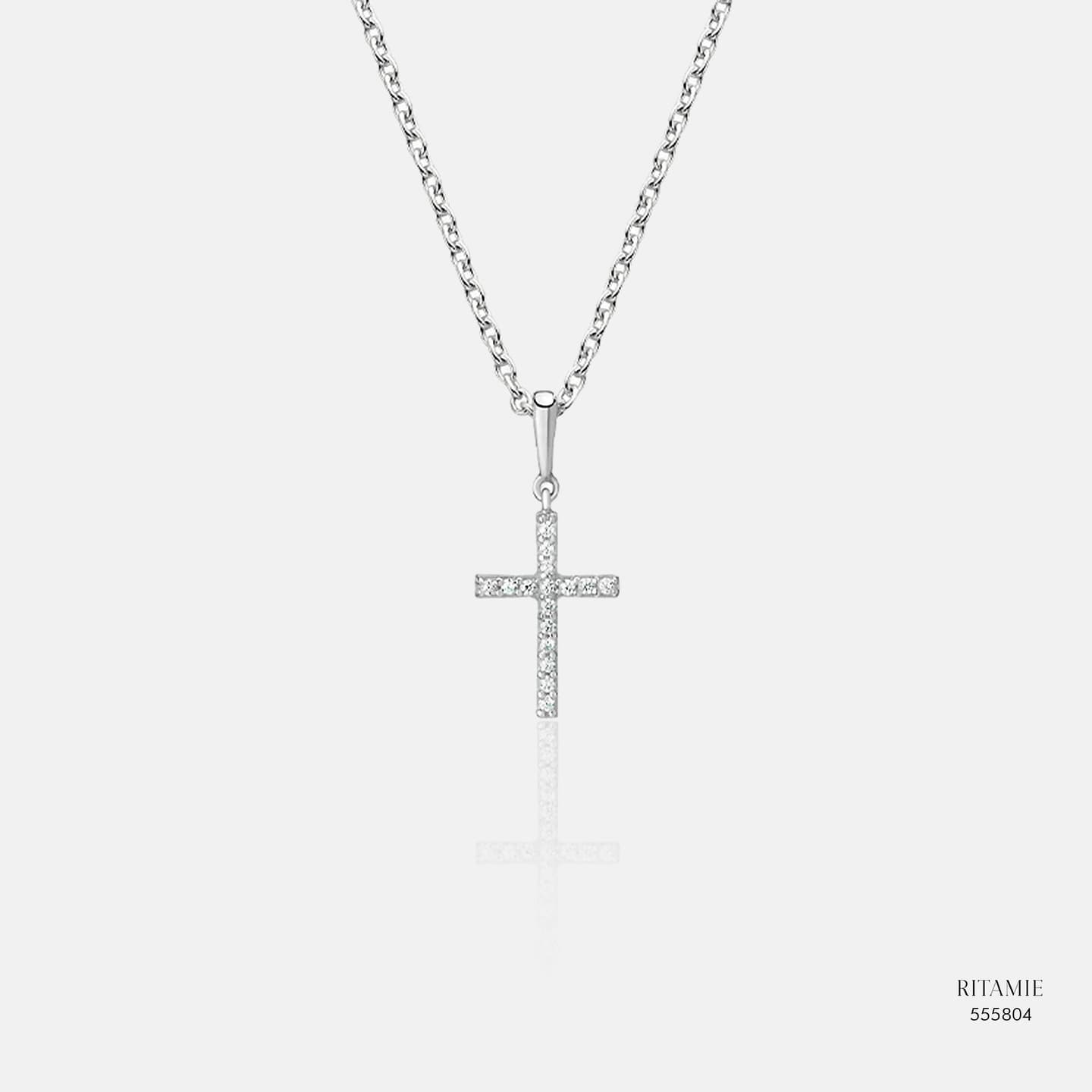 Vertical Cross Lab-Grown Diamond Pendant 555804