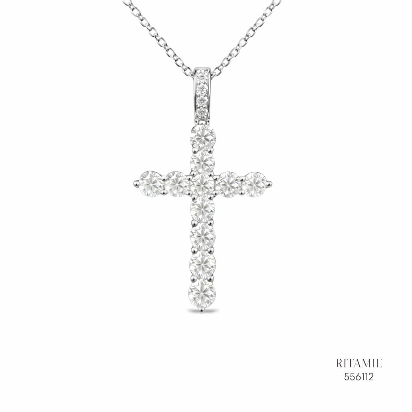 The Sacred Radiance Silver Moissanite 1.15ct Necklace 556112