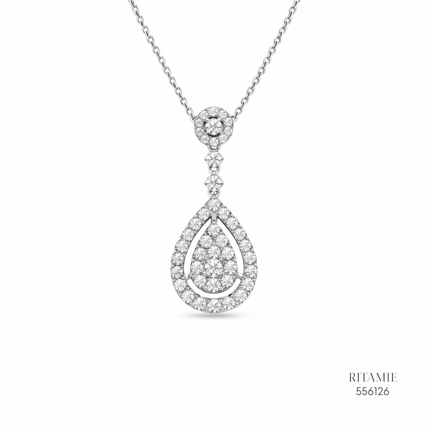 The Pearly Grace Silver Moissanite Necklace 556126