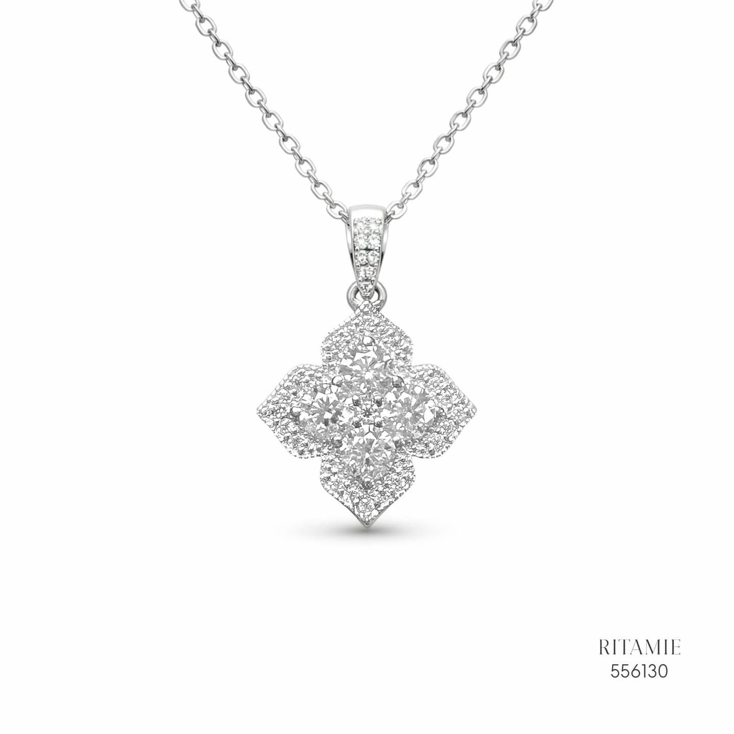 The Lucky Radiance Silver Moissanite Necklace 556130