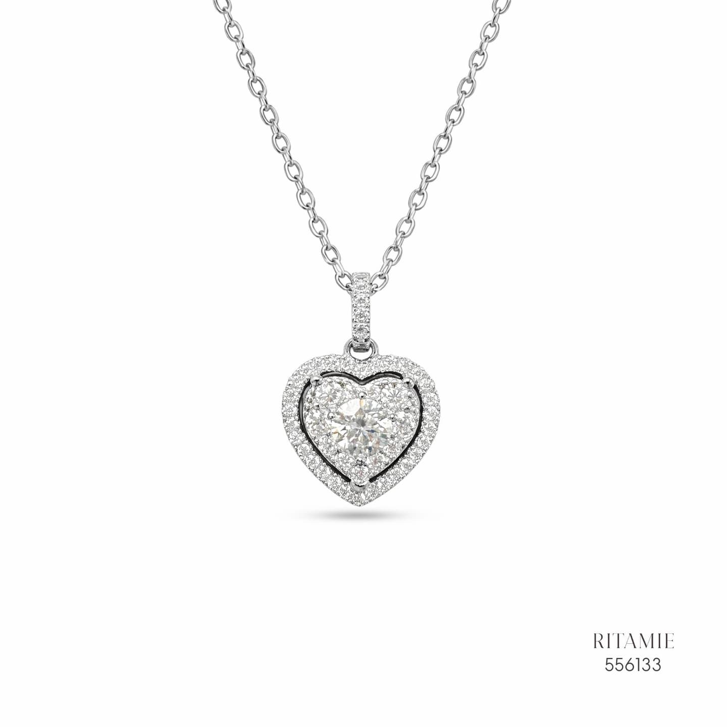The Eternal Heart Silver Moissanite Necklace 556133