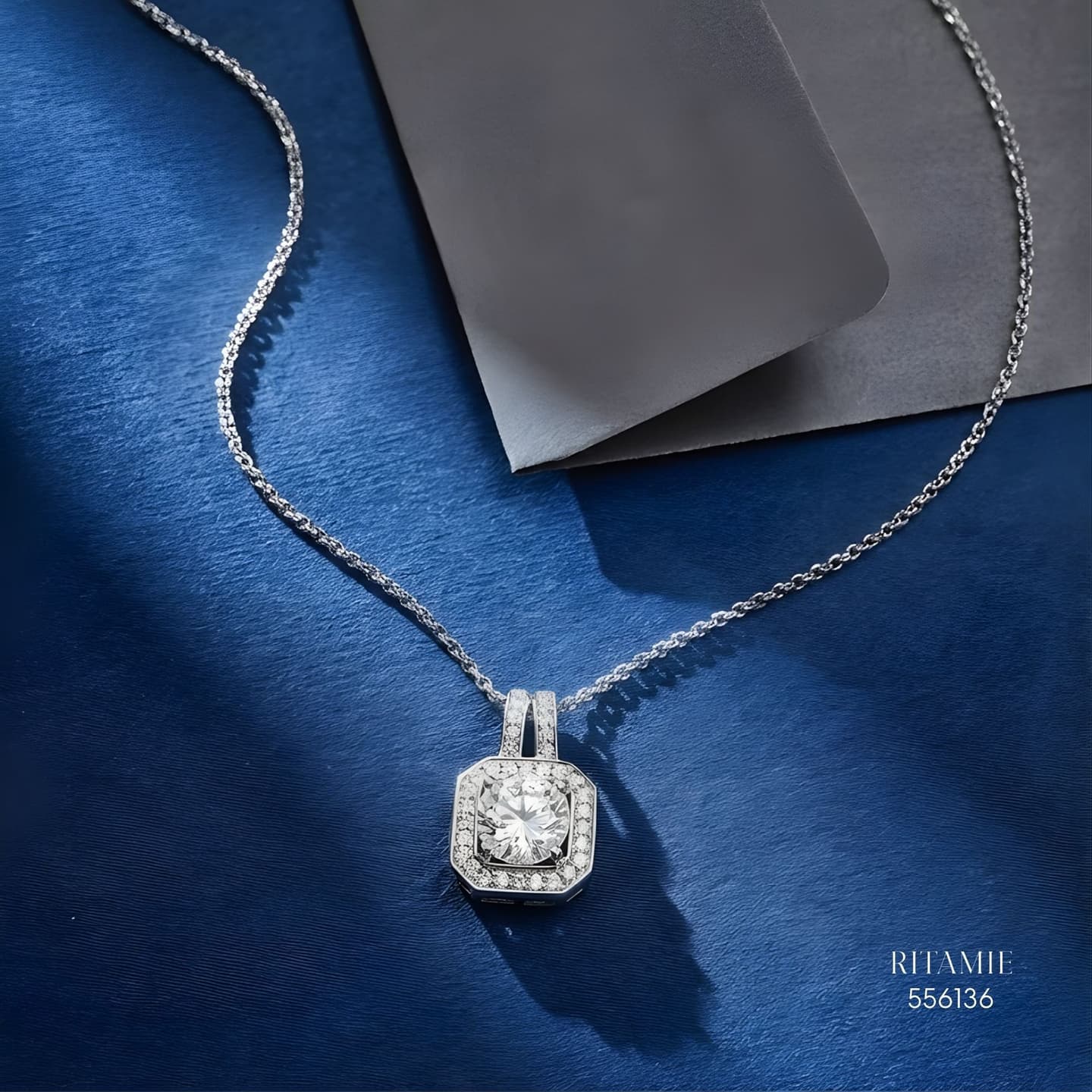 The Geometric Radiance Silver Moissanite Necklace 556136