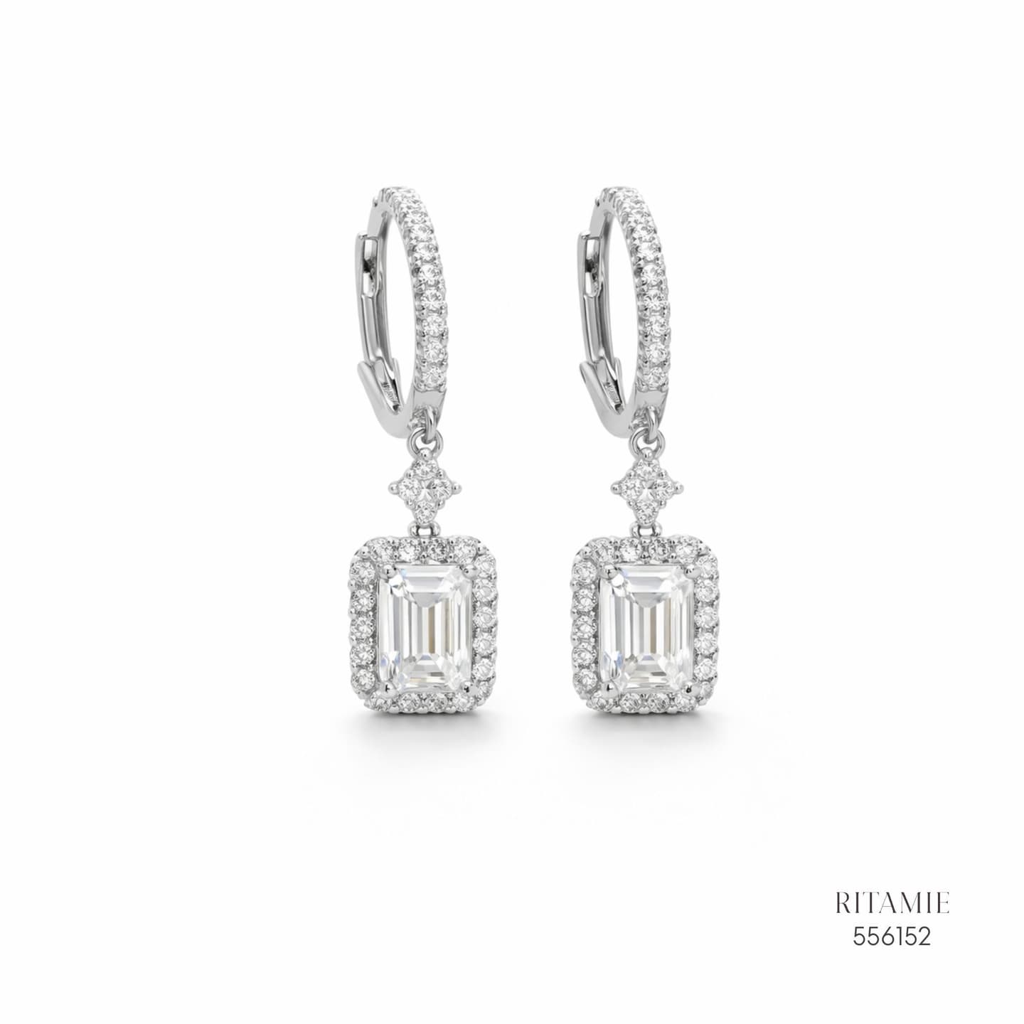 The Emerald Majesty Silver Moissanite Earrings 556152