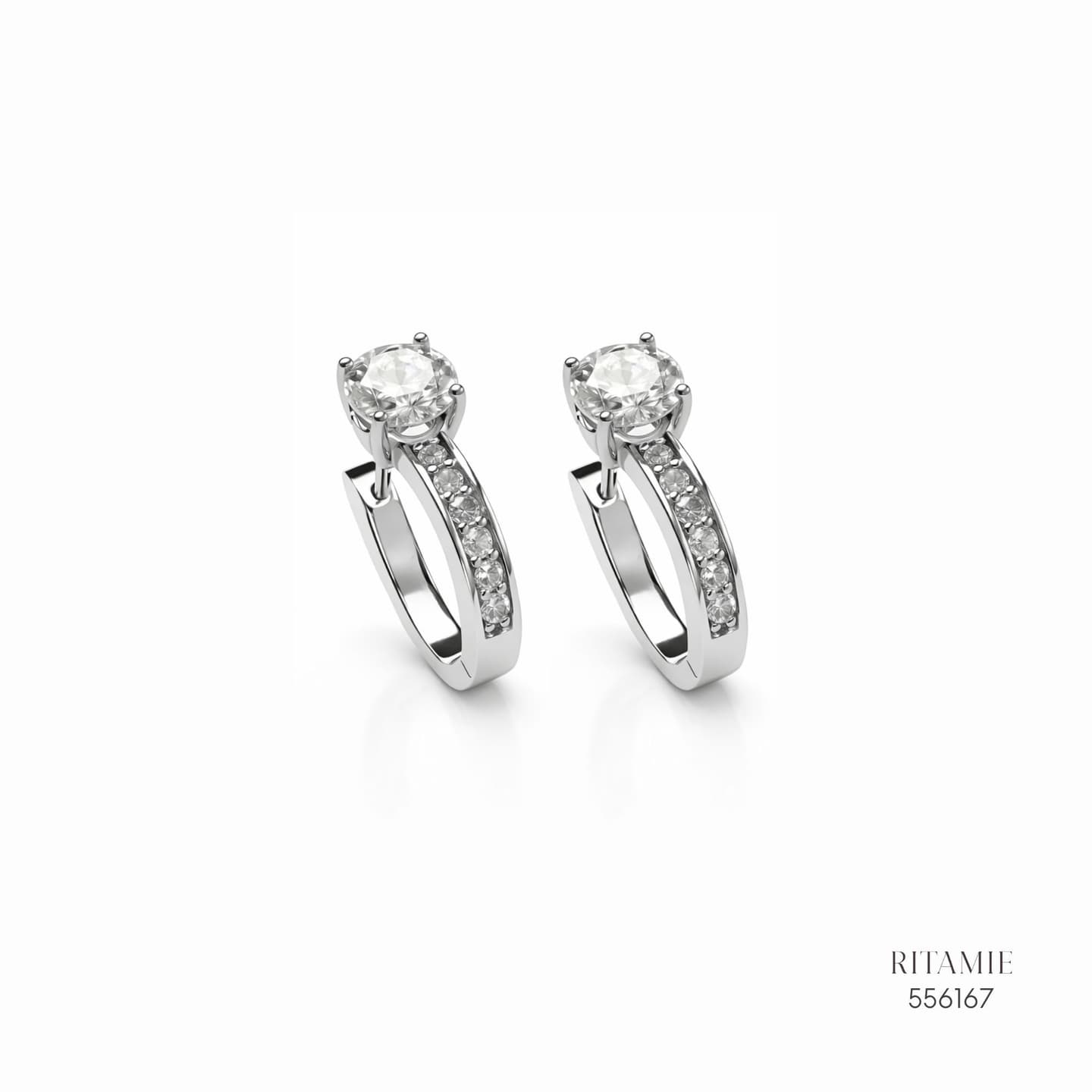 The Infinity Radiance Silver Moissanite Earrings 556167