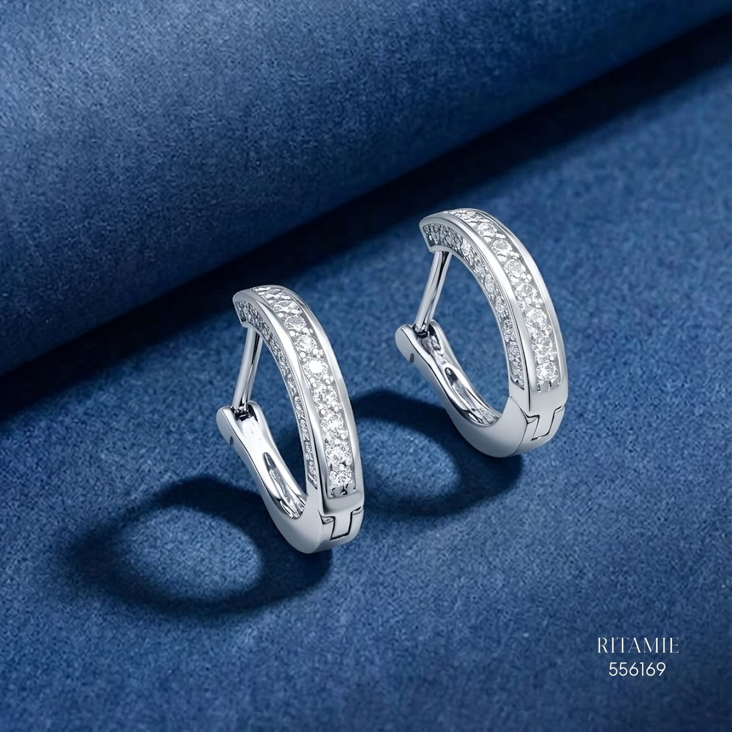The Urban Channel Silver Moissanite Hoops 556169