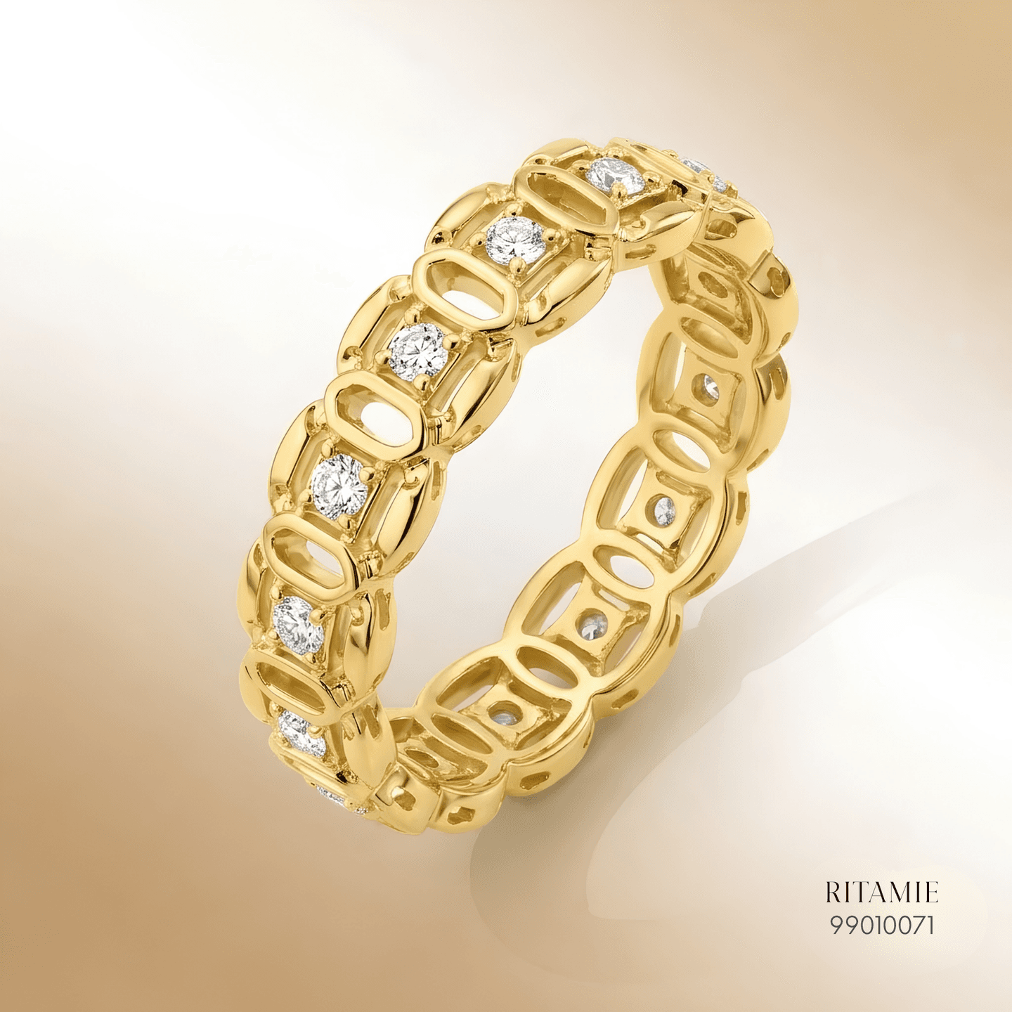 Oval Link Gold Diamond Eternity Ring 99010071