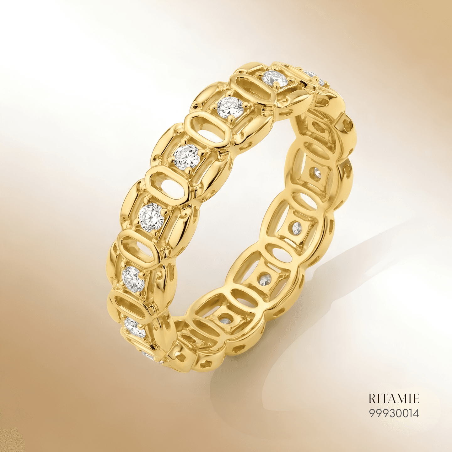 Interlocking Diamond Gold Ring 99930014