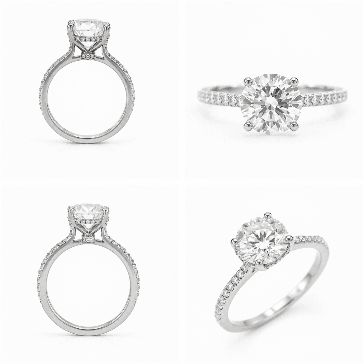 Round Diamond Pavé Engagement Ring 99930017