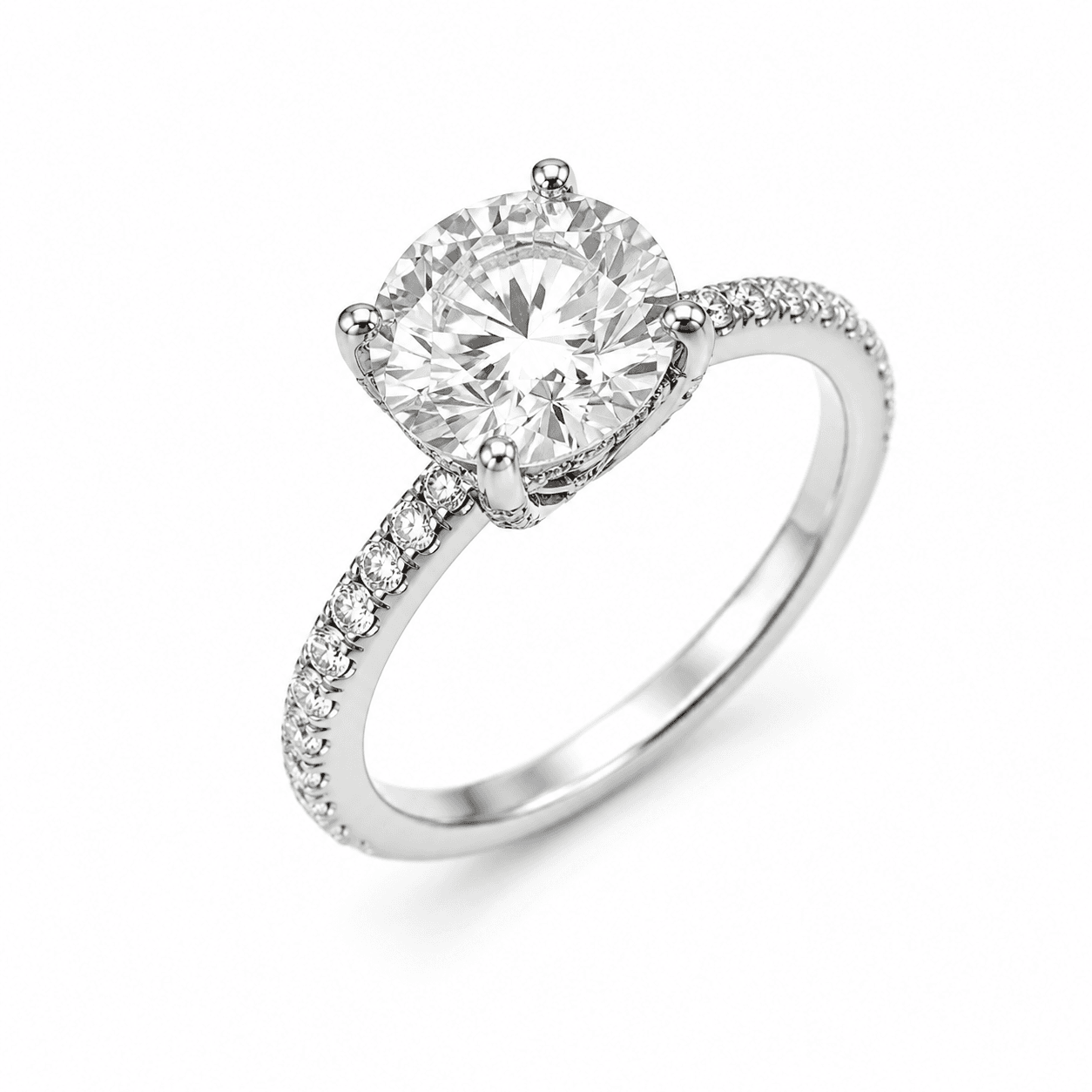 Round Diamond Pavé Engagement Ring 99930017