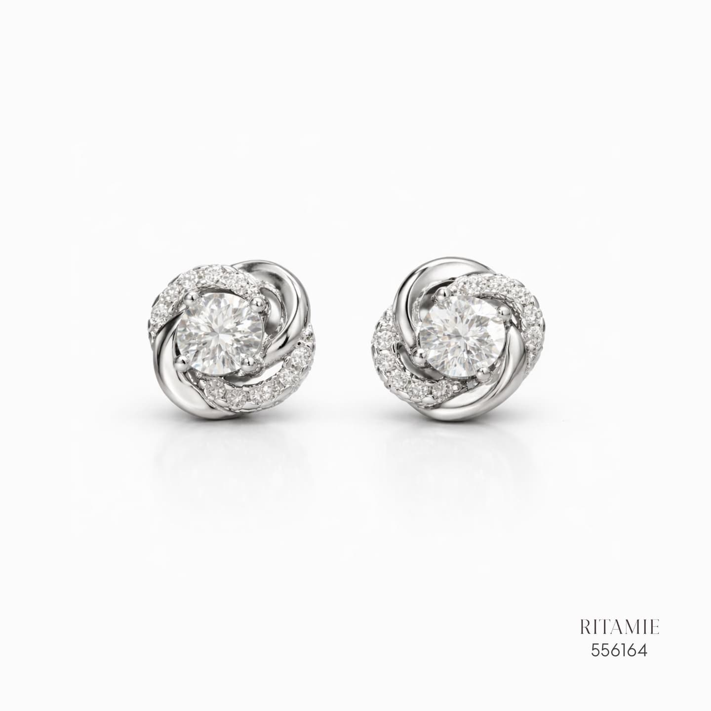 The Eternal Knot Silver Moissanite Studs 556164