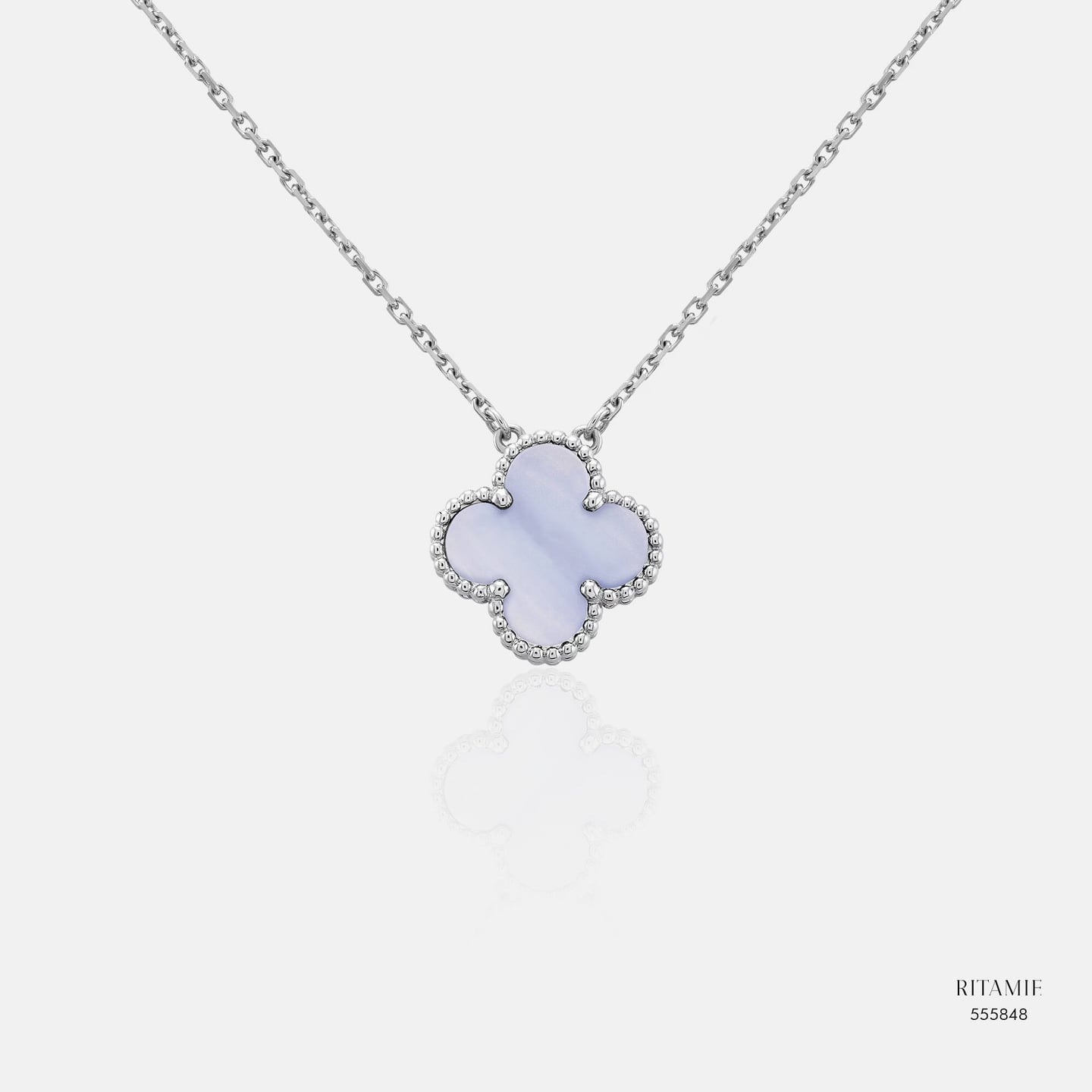 Lilac Bloom White Gold Necklace 555848