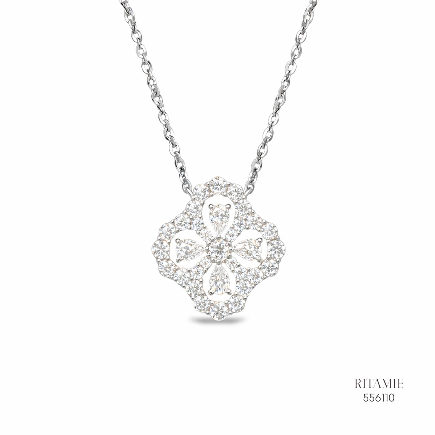 The Enchanted Bloom Silver Moissanite Necklace 556110