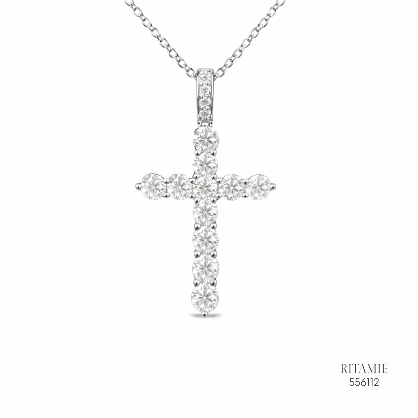 The Sacred Radiance Silver Moissanite 1.15ct Necklace 556112