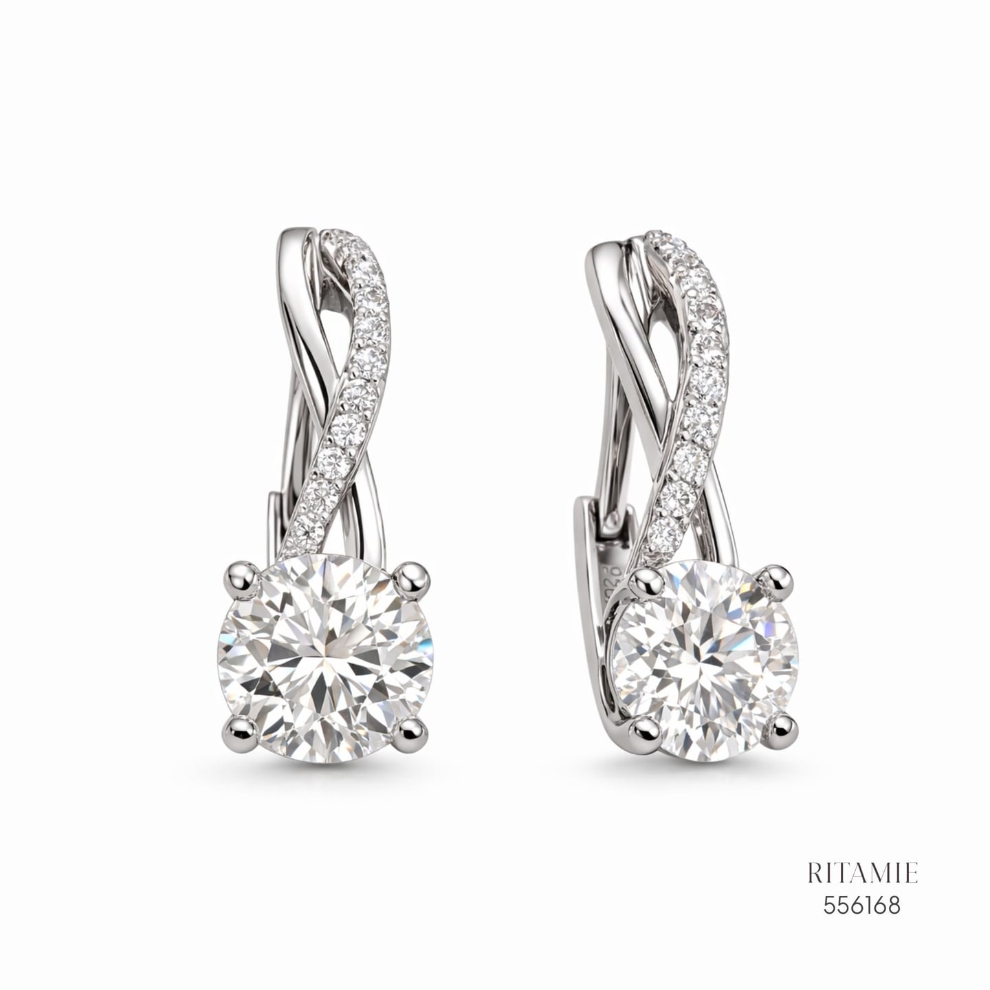 The Infinity Radiance Silver Moissanite Earrings 556168