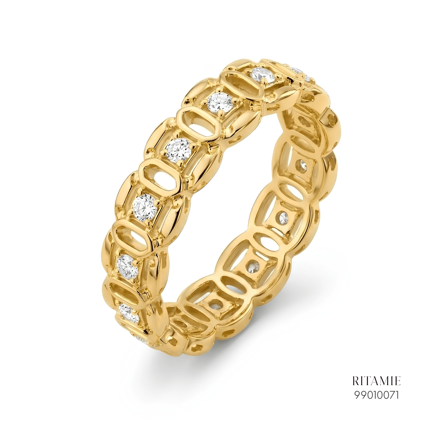 Oval Link Gold Diamond Eternity Ring 99010071