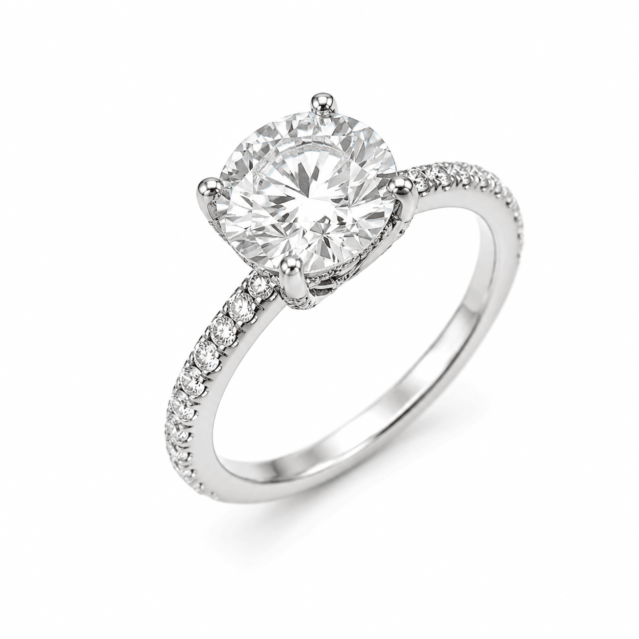 Round Diamond Pavé Engagement Ring 99930017