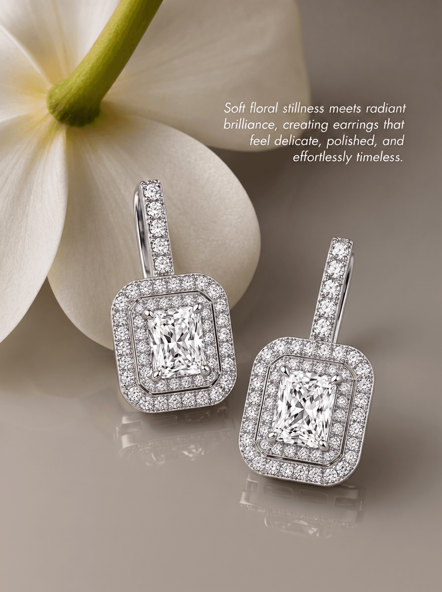 Ritamie diamond earrings — delicate floral elegance