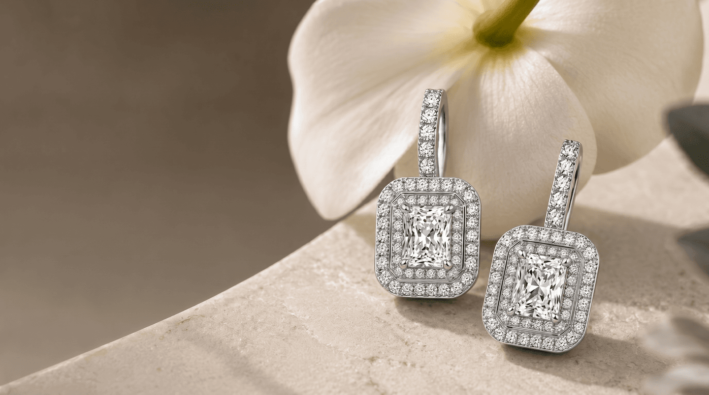 Ritamie diamond earrings — delicate floral elegance